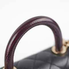 Chanel Coco Handle Mini Caviar Black lizard embossed handle