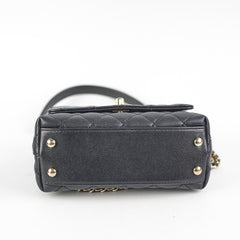 Chanel Coco Handle Mini Caviar Black lizard embossed handle