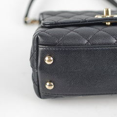 Chanel Coco Handle Mini Caviar Black lizard embossed handle