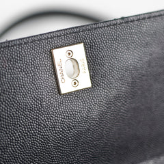 Chanel Coco Handle Mini Caviar Black lizard embossed handle
