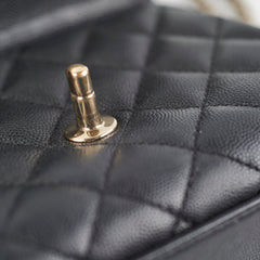 Chanel Coco Handle Mini Caviar Black lizard embossed handle