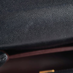 Chanel Coco Handle Mini Caviar Black lizard embossed handle
