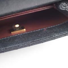 Chanel Coco Handle Mini Caviar Black lizard embossed handle