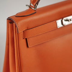 Hermes Kelly 28 Orange P Square Stamp