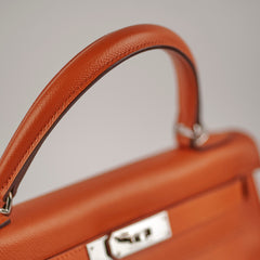 Hermes Kelly 28 Orange P Square Stamp