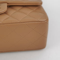 Chanel 22B Top Handle Mini Rectangular Dark Beige Microchip