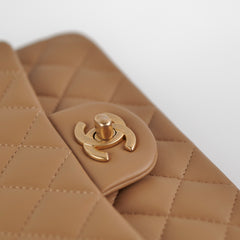 Chanel 22B Top Handle Mini Rectangular Dark Beige Microchip