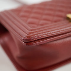 Chanel Medium Boy Flap Bag Brick Red Caviar 20 series