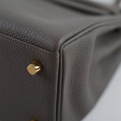 Hermes Kelly 25 Gris Etain Togo Gold Hardware Z Stamp