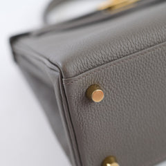 Hermes Kelly 25 Gris Etain Togo Gold Hardware Z Stamp