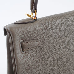 Hermes Kelly 25 Gris Etain Togo Gold Hardware Z Stamp
