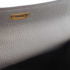 Hermes Kelly 25 Gris Etain Togo Gold Hardware Z Stamp
