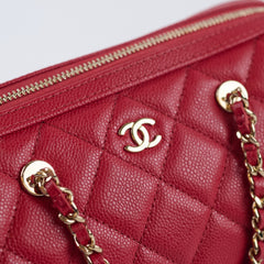 Chanel Mini Bowling Bag Caviar Red