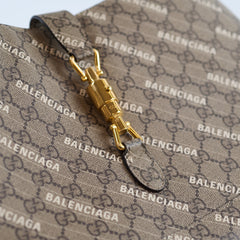 Gucci x Balenciaga Medium The Hacker Project Jackie GG supreme Canvas Hobo bag Beige