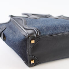 Celine Luggage Denim Black Micro