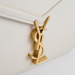 Saint Laurent Mini Cassandra Top Handle Off-white