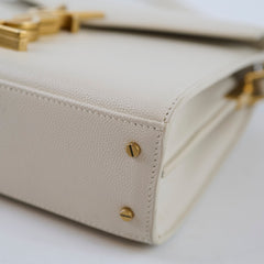 Saint Laurent Mini Cassandra Top Handle Off-white