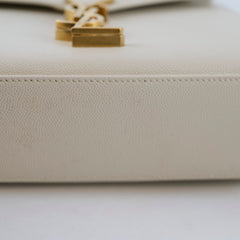 Saint Laurent Mini Cassandra Top Handle Off-white
