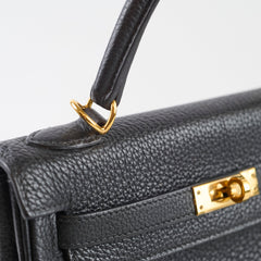 Hermes Kelly 25 Black GHW Togo C Stamp