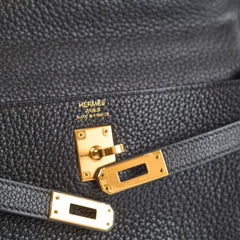 Hermes Kelly 25 Black GHW Togo C Stamp