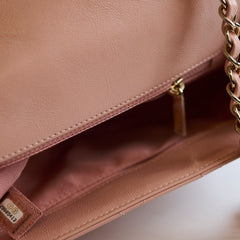 Chanel Light Pink Distressed Glazed Calfskin Seasonal Flap