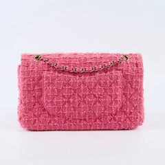 Chanel Medium Tweed Pink Classic Flap