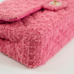 Chanel Medium Tweed Pink Classic Flap