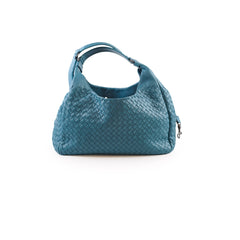 Bottega Venetta Medium Intrecciato Campana Hobo Bag Blue