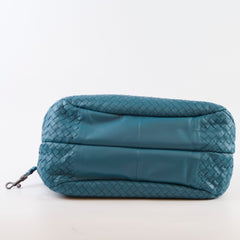 Bottega Venetta Medium Intrecciato Campana Hobo Bag Blue