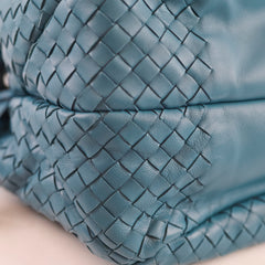 Bottega Venetta Medium Intrecciato Campana Hobo Bag Blue