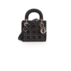 Dior Christian Dior Mini Lady Dior Satin Crystal Black