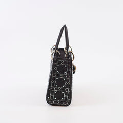 Dior Christian Dior Mini Lady Dior Satin Crystal Black