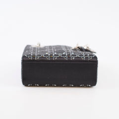 Dior Christian Dior Mini Lady Dior Satin Crystal Black
