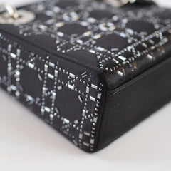 Dior Christian Dior Mini Lady Dior Satin Crystal Black