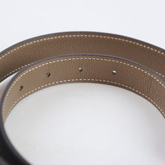 Hermes H Au Carre Twist 24mm Belt Noir/Etoupe Size 75
