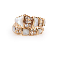 Bvlgari Serpenti Viper Ring Rose Gold Mother Of Pearl