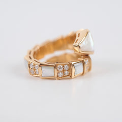 Bvlgari Serpenti Viper Ring Rose Gold Mother Of Pearl
