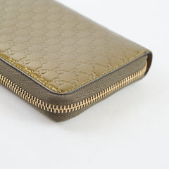 Gucci GG Pattern Long Wallet Patent Metallic Bronze