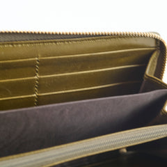 Gucci GG Pattern Long Wallet Patent Metallic Bronze