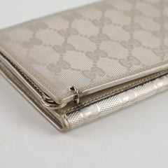 Gucci Long Fold Wallet Silver