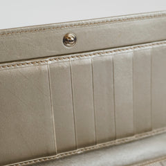 Gucci Long Fold Wallet Silver