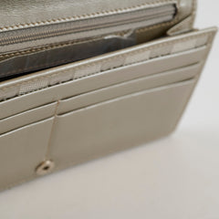 Gucci Long Fold Wallet Silver