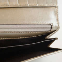 Gucci Long Fold Wallet Silver