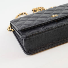 Chanel WOC Classic Wallet On Chain Caviar Black