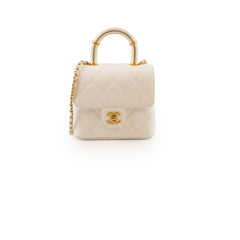 Chanel Crush Top Handle White Lambskin Microchip