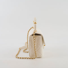 Chanel Crush Top Handle White Lambskin Microchip