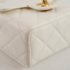 Chanel Crush Top Handle White Lambskin Microchip
