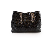 Dior Cannage Tote Black Patent