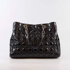 Dior Cannage Tote Black Patent