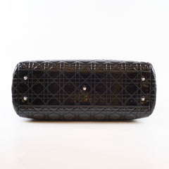 Dior Cannage Tote Black Patent